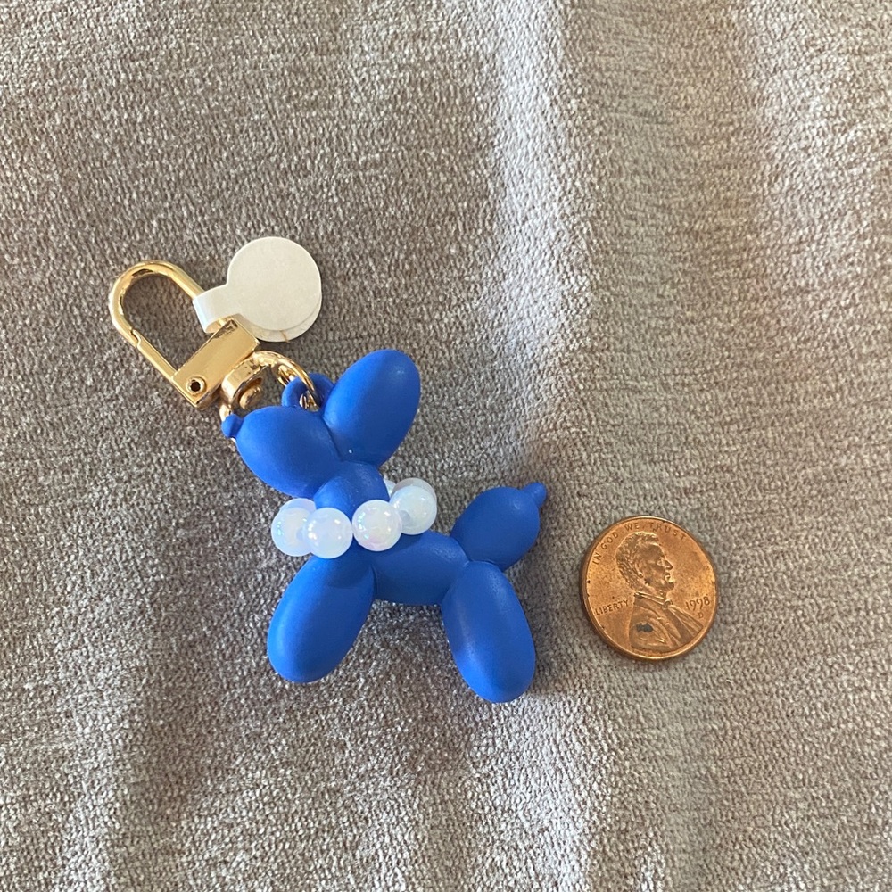 Blue Balloon Dog Keychain